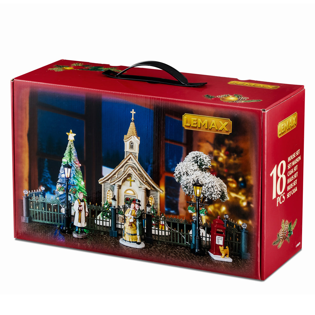 Small Town Church Set Incl. Adaptor 550 Ma (White) Lemax Christmas Village House Set