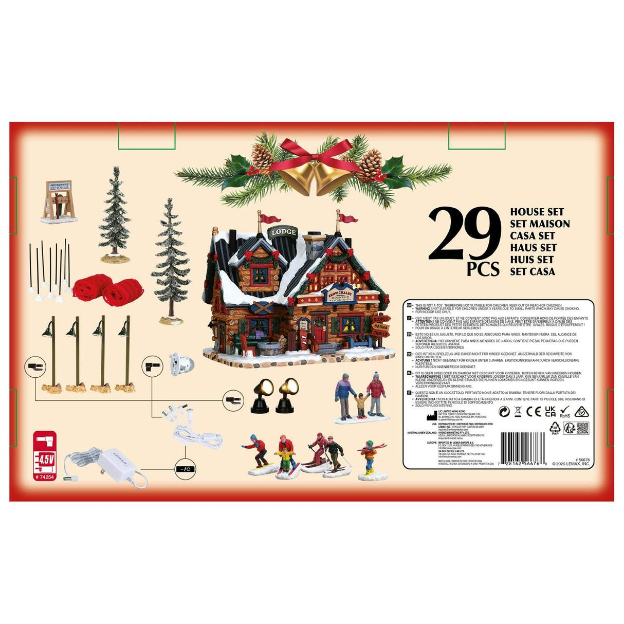 Apres-Ski Lodge Set, Incl. Adaptor 74254, 550 Ma (White) Lemax Christmas Village House Set Lemax Christmas Village