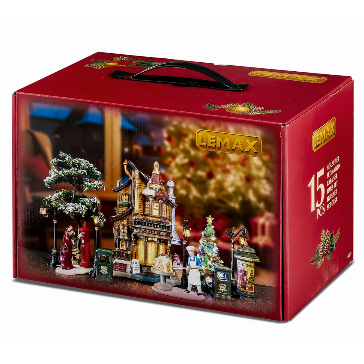 Lucy's Chocolate Shop Set Incl. Adaptor 550 Ma (White) Lemax Christmas Village House Set Lemax Christmas Village