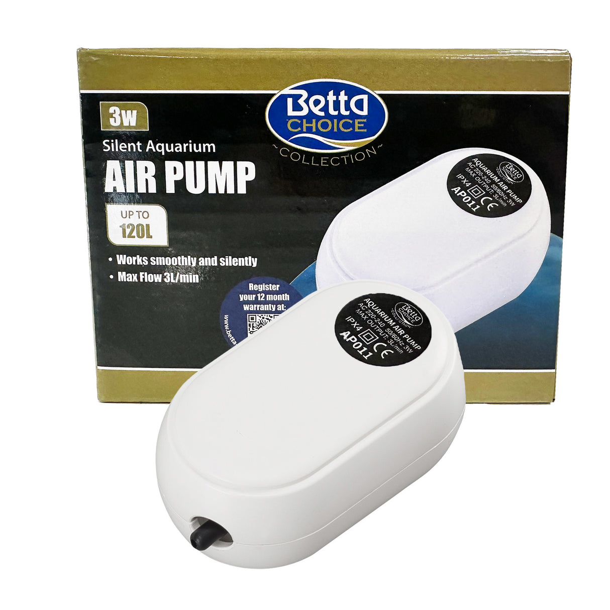 Betta Choice Silent Air Pump 3w up to 120L