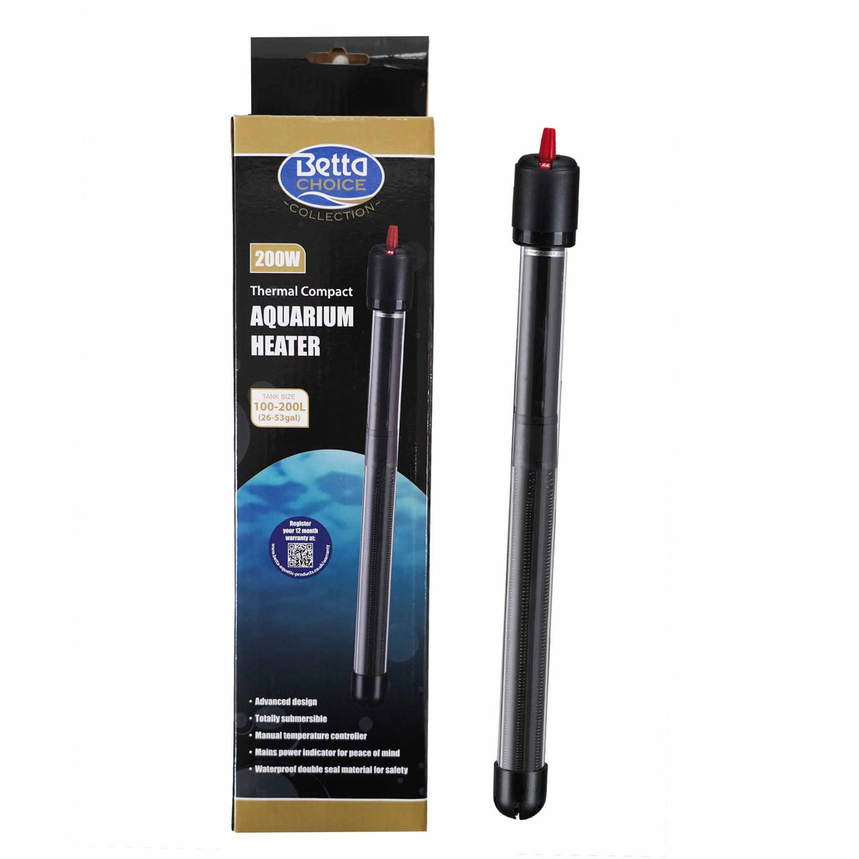 Betta Compact Aquarium Heater 200w