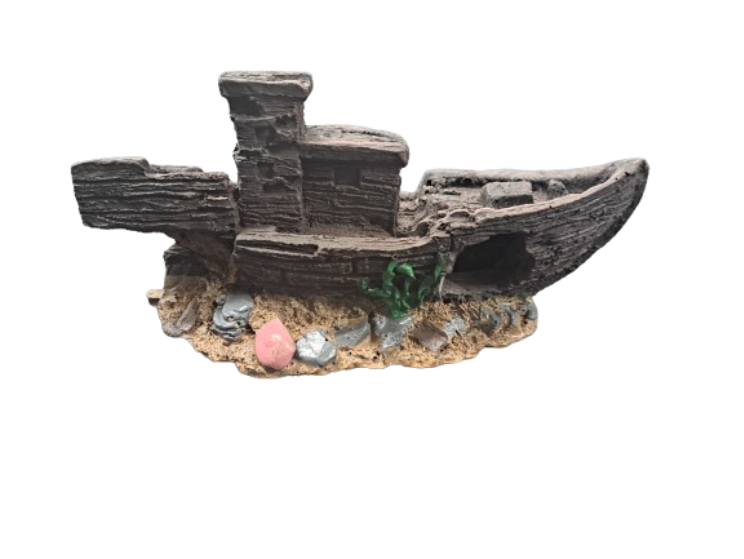 Broken Boat Aquarium Ornament