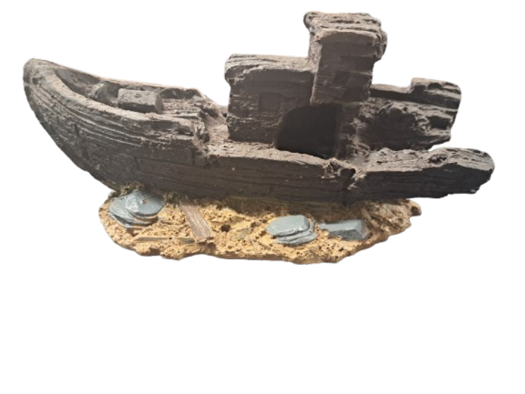 Broken Boat Aquarium Ornament