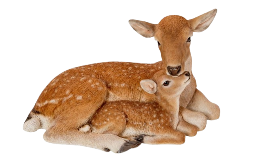 Real Life Deer with Fawn Ornament Size B by Vivid Arts