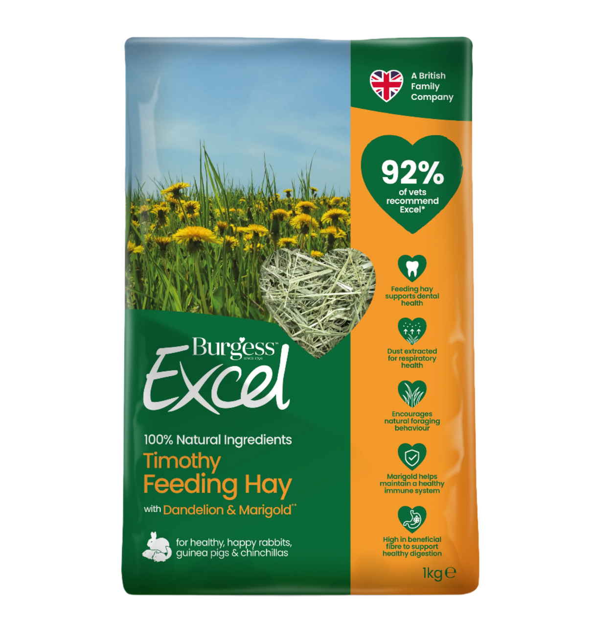 Burgess Excel Feeding Hay with Dandelion & Marigold 1kg
