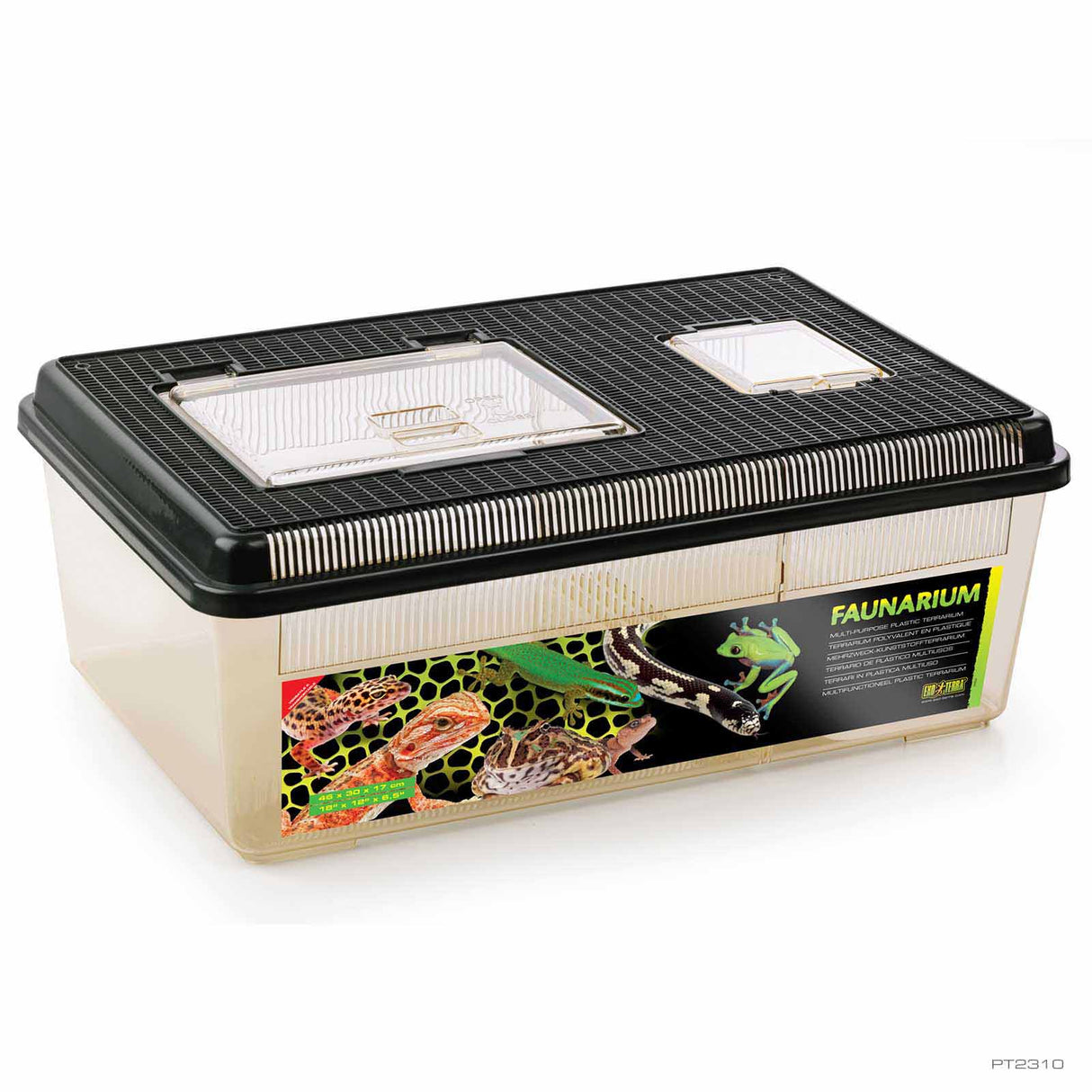 Exo Terra Flat Faunarium Large | Transparent Stackable Terrarium Exo Terra