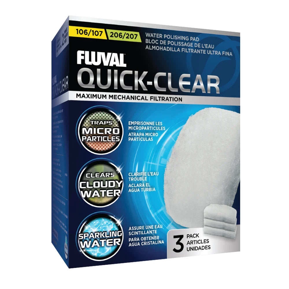 Fluval Quick Clear for 106/206, 107/207 Canister Filter, 3-Pack