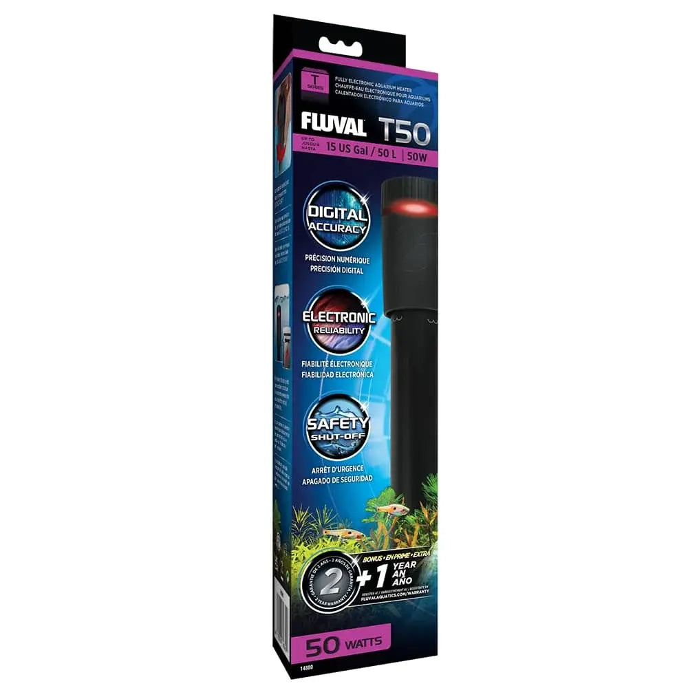 Fluval T50 Fully Electronic Aquarium Heater 50W, up to 50L Fluval