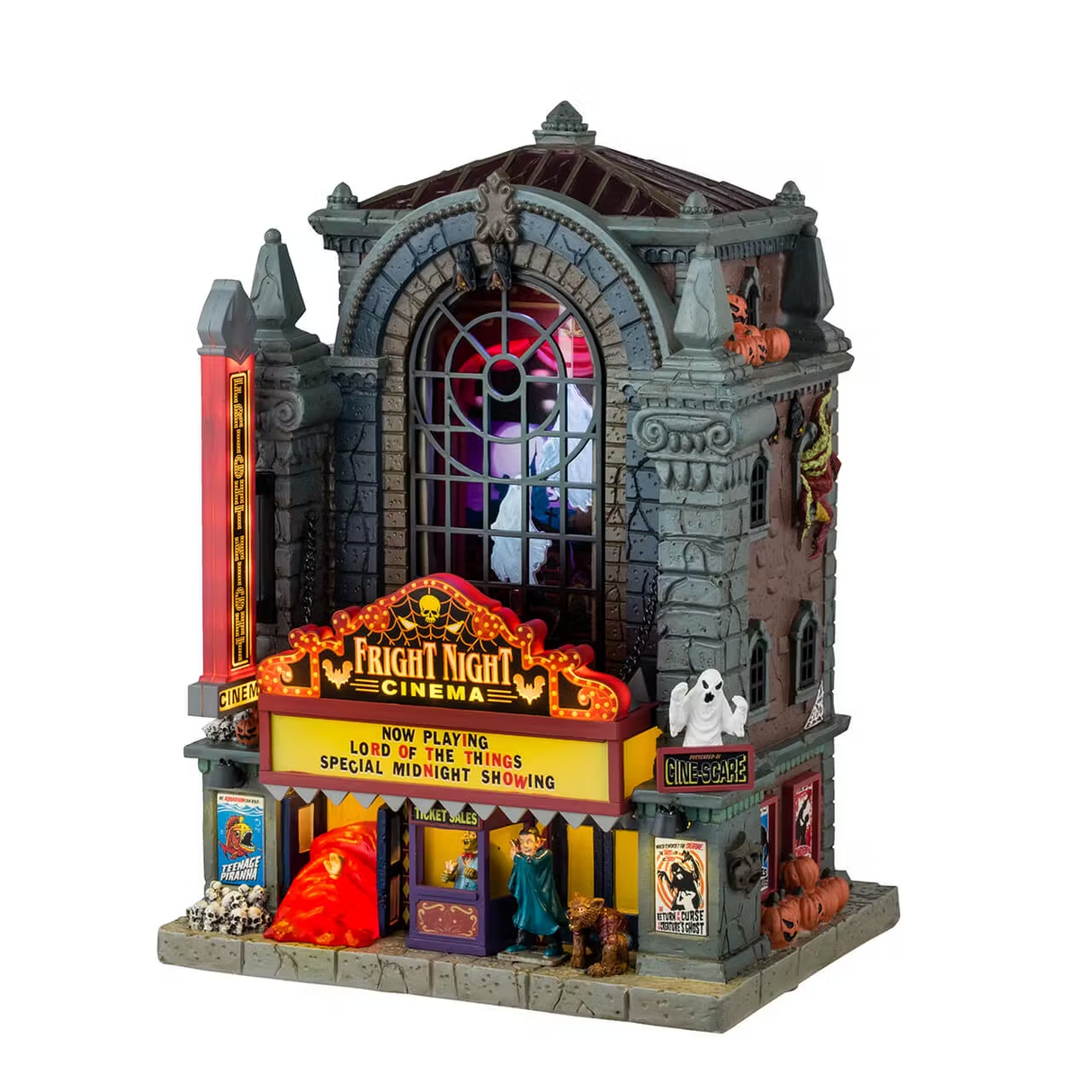 Fright Night Cinema B/O (4.5V) Lemax Spooky Town Illuminated Buildings