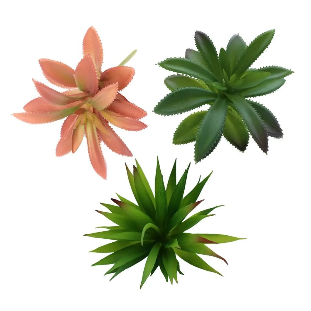 HabiStat Artificial Plant Succulent Pack of 3