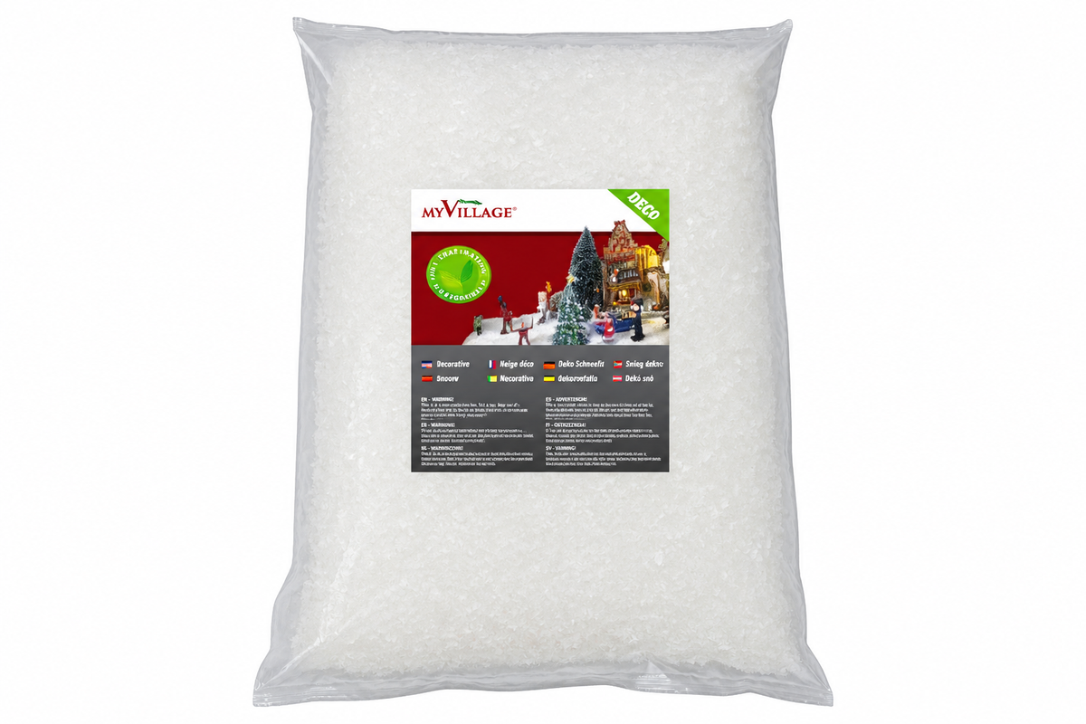 My Village Made Of Bamboo Bio Snow Fluff (40 g) – 100% Natural & Biodegradable Bamboo Fibre Fluffy Snow for Christmas Village Roofs & Trees My Village