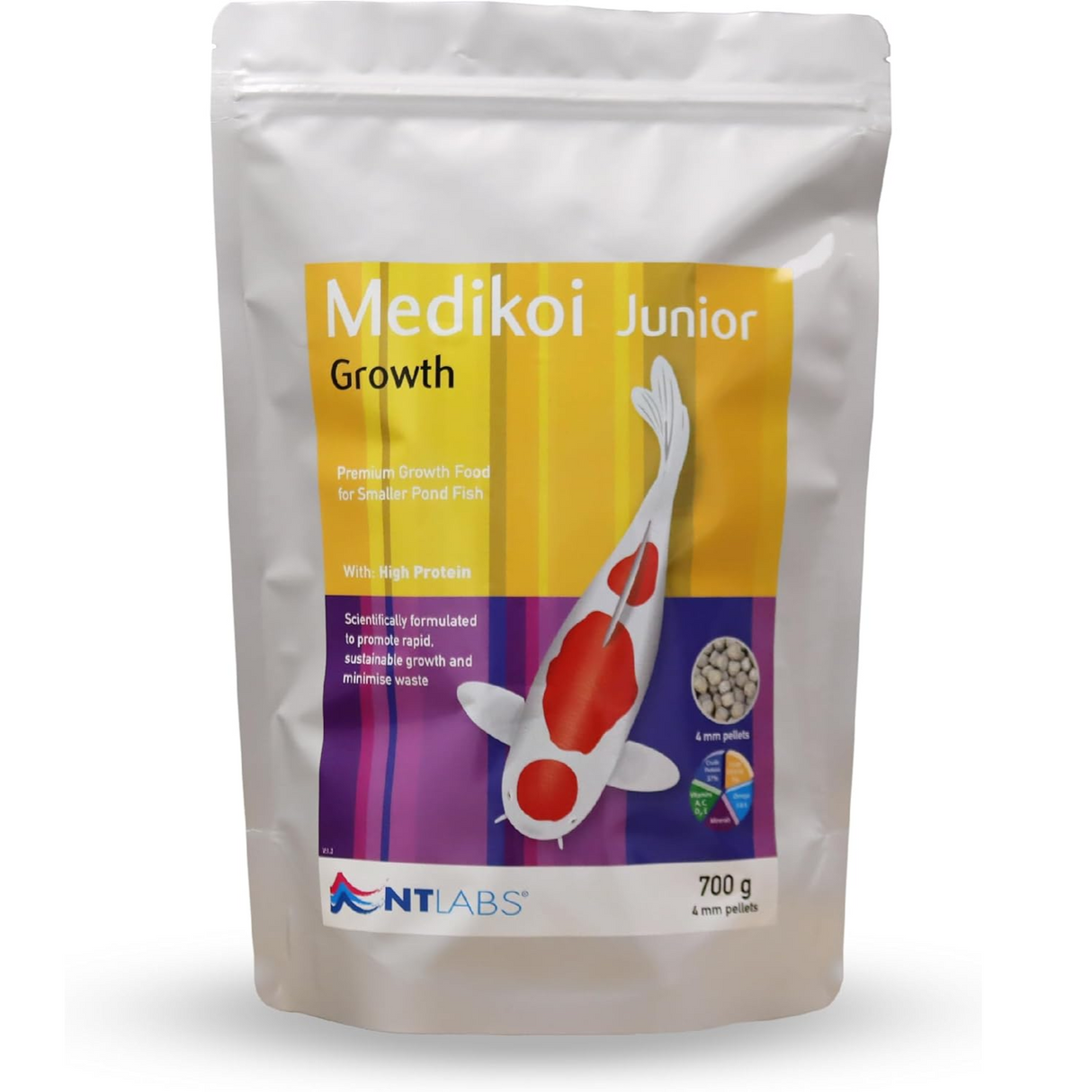 NT Labs MediKoi Growth Junior 4mm Floating Koi Pellet Food 700g