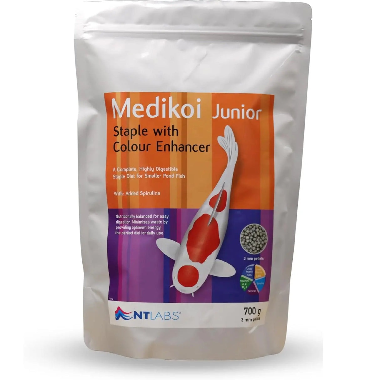 NT Labs MediKoi Staple Junior 3mm 750g – Pond Fish Pellets Nt Labs