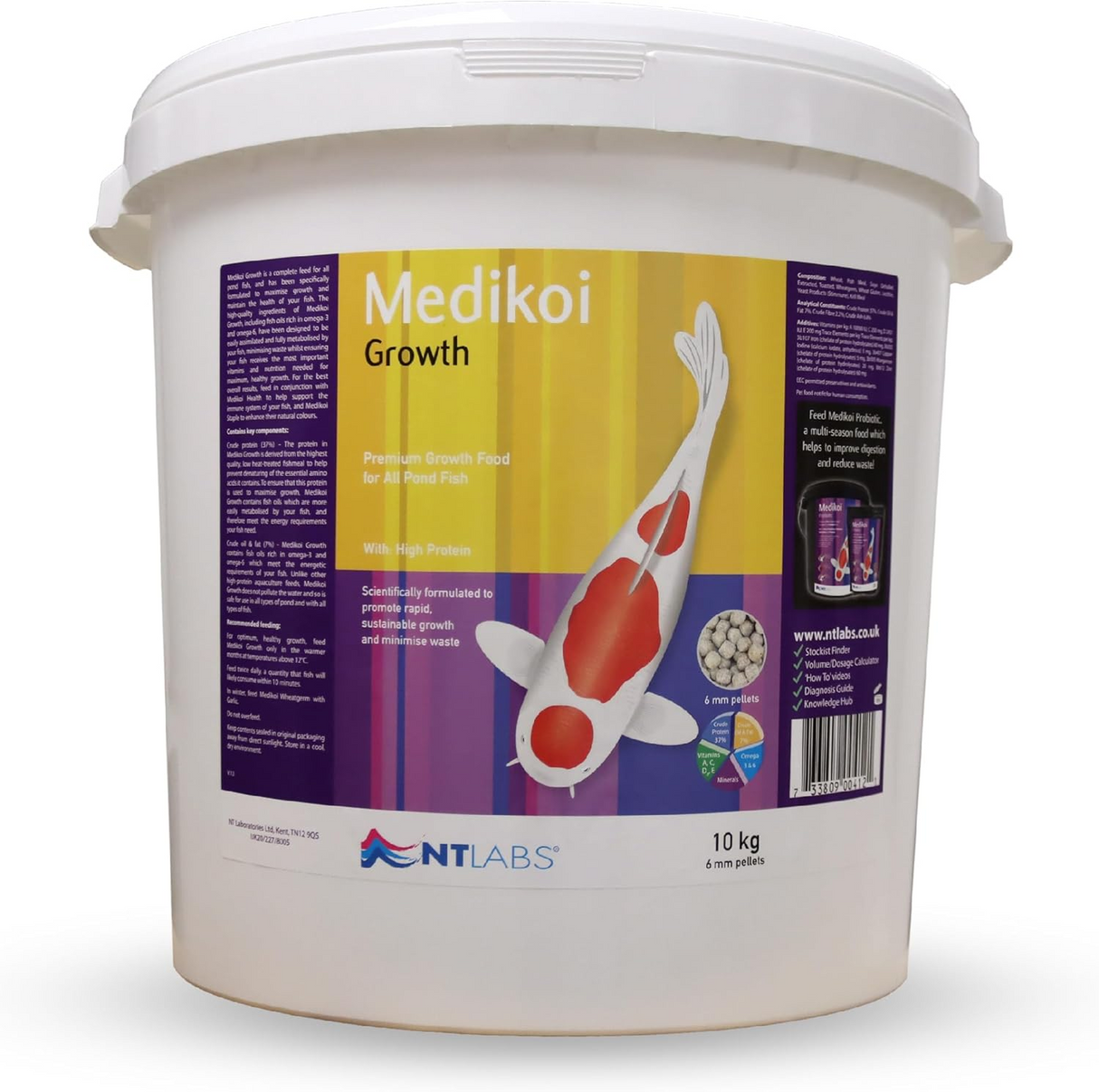 NT Labs MediKoi Growth 10kg Floating Koi Pellet Food