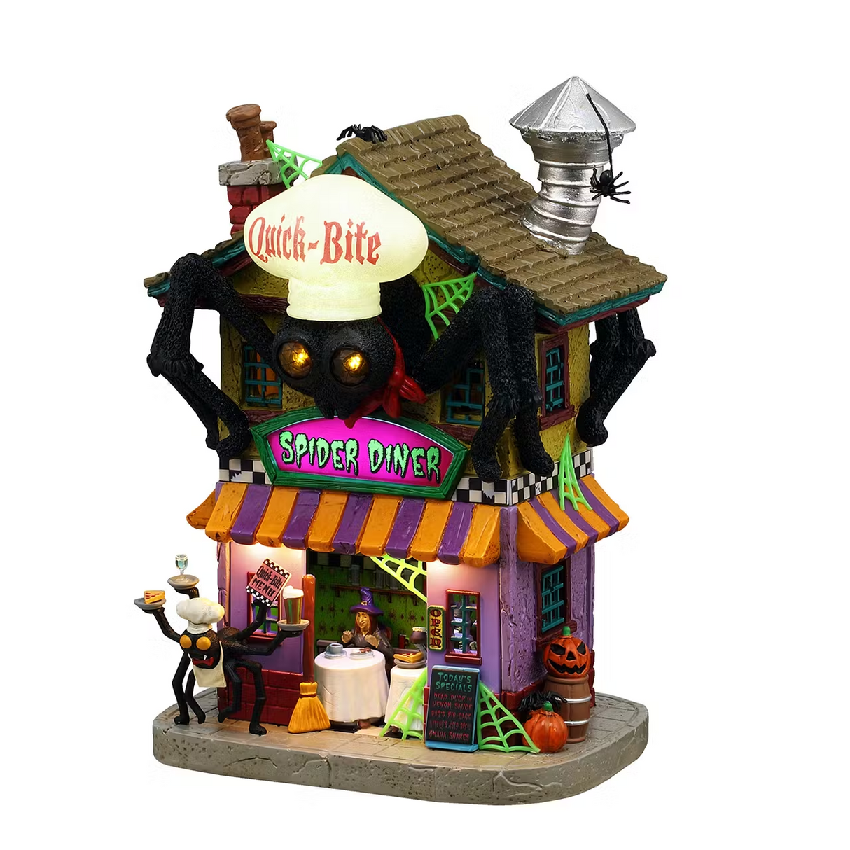 Quick-Bite Spider Diner Incl. Adaptor 100 Ma (Black) Lemax Spooky Town Illuminated Building