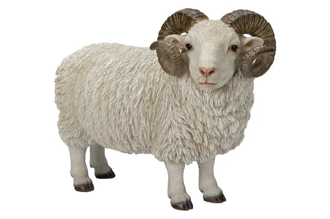 Ram with Horns Real Life Resin Ornament By Vivid Arts