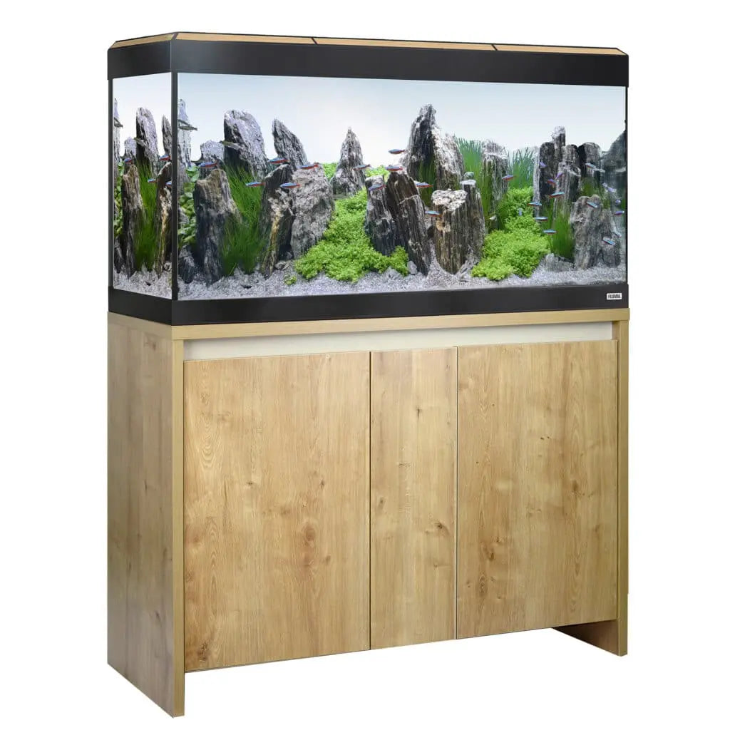 Fluval Roma 200L Bluetooth LED Aquarium with Oak Cabinet – Filter & Heater Included Fluval