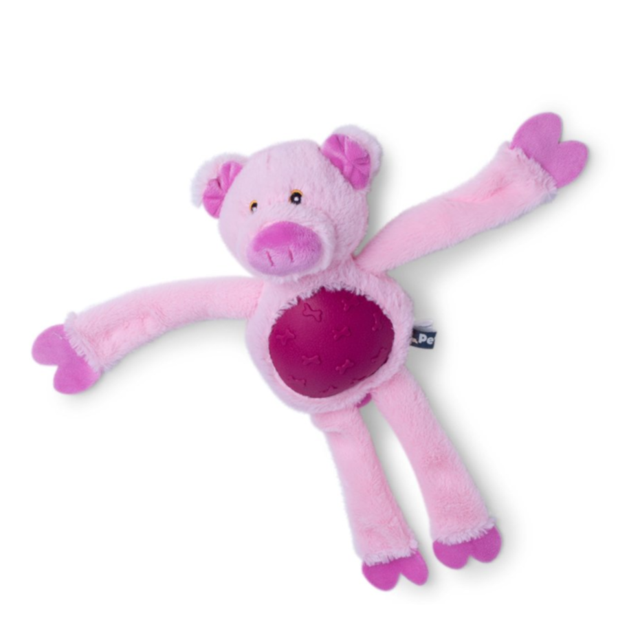 Rubber Tums Chicken/Cow/Pig Mixed Plush Dog Toy