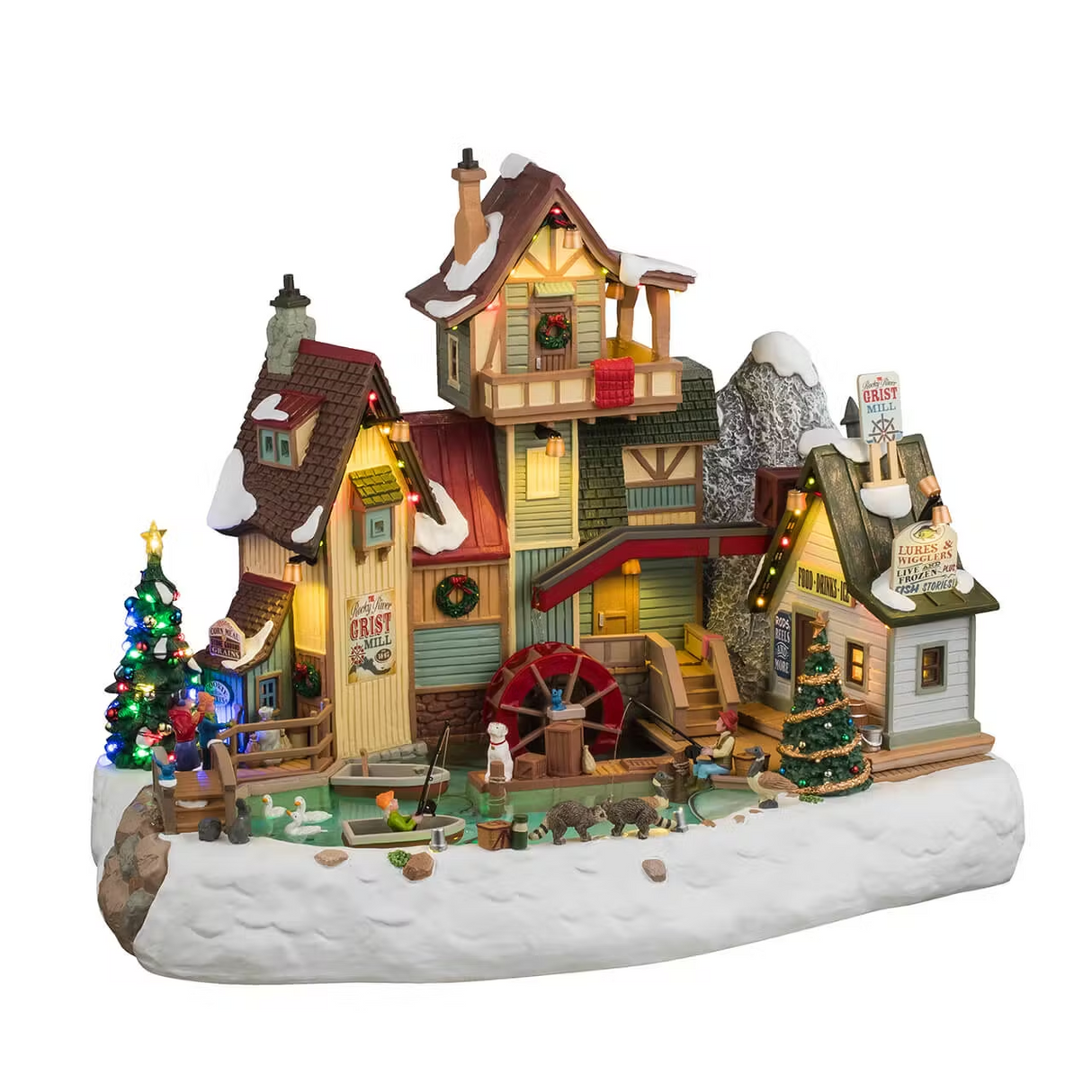 The Rocky River Grist Mill Incl. Adaptor 550 Ma (White) Lemax Christmas Village Sights & Sounds