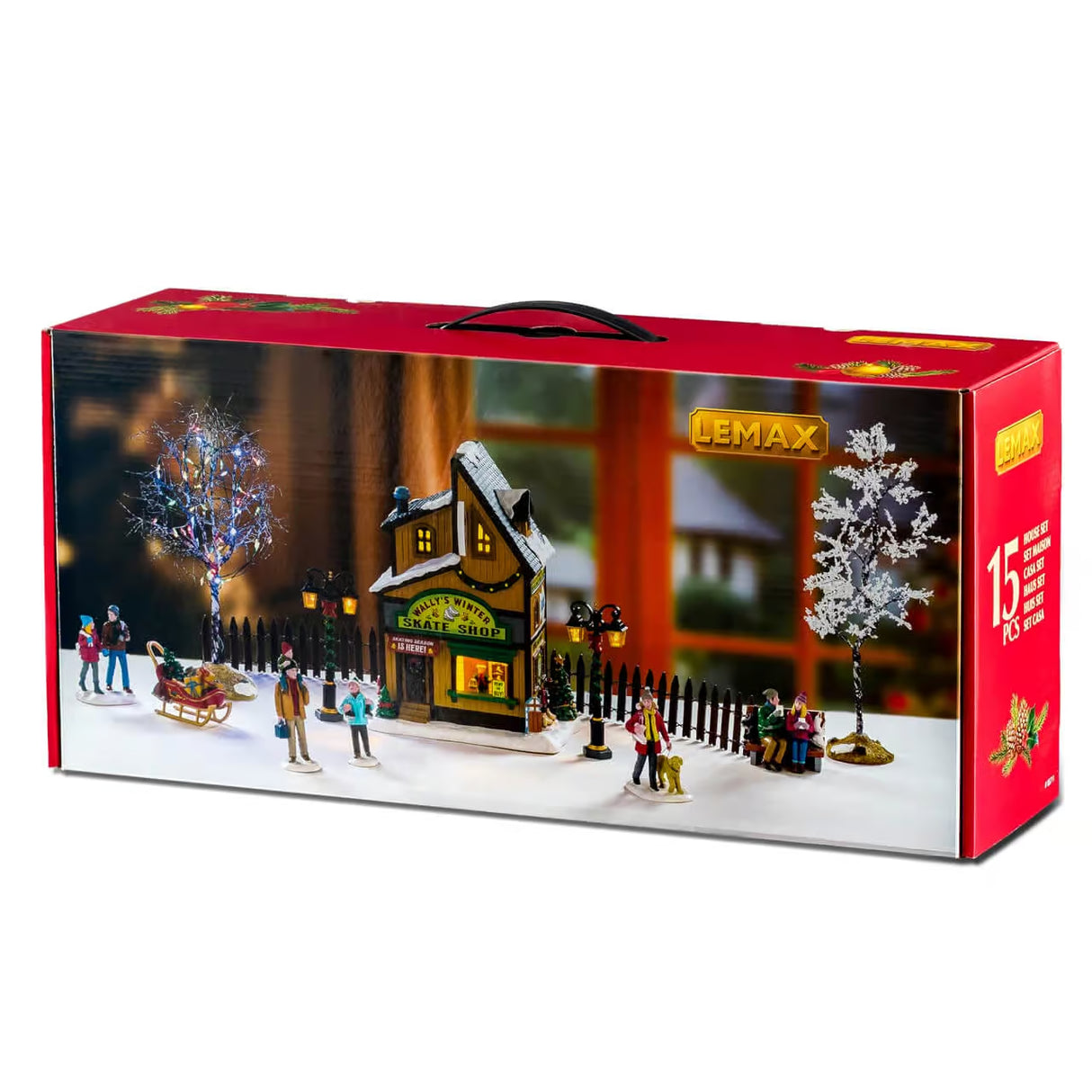 Wally's Winter Skate Shop Set Lemax Christmas Village Lemax