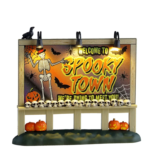 Welcome To Spooky Town Sign, B/O (4.5V) Lemax Spooky Town Accessory Lemax Spooky Town
