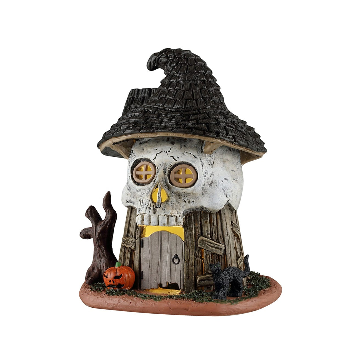 WITCH'S SKULL HUT, AC ADAPTABLE Lemax Spooky Town
