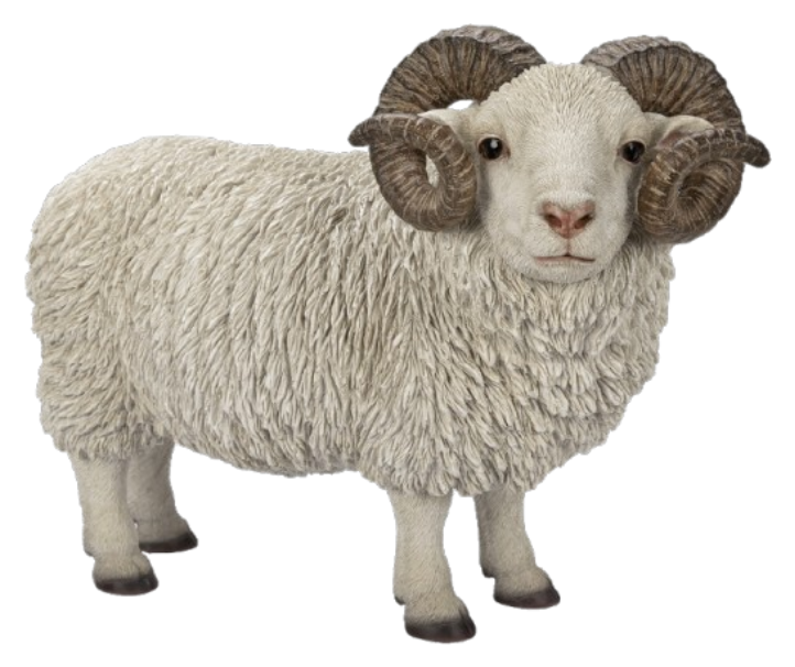 Real Life Ram with Horns Resin Ornament by Vivid Arts Vivid Arts