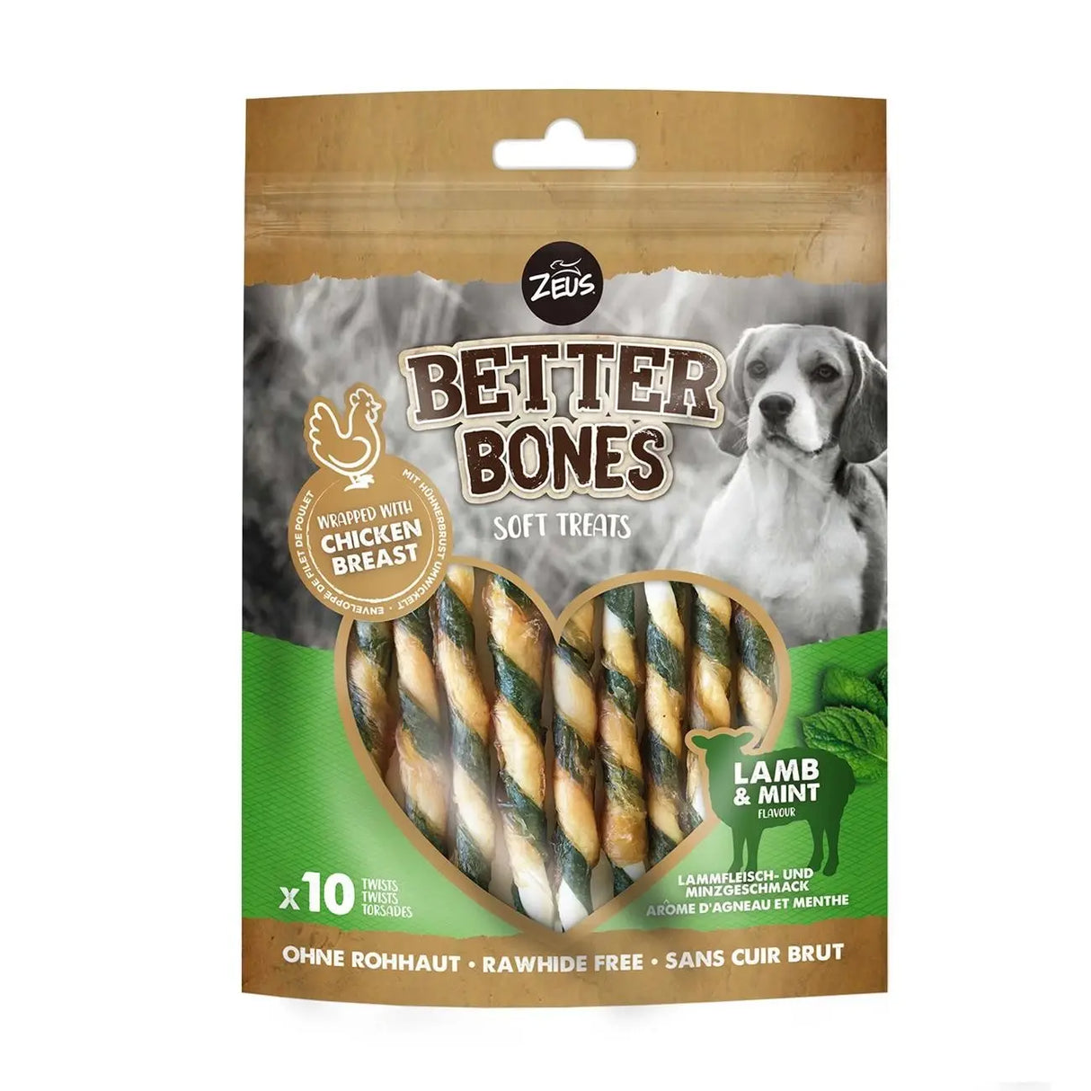 Zeus Better Bones Lamb with Mint Twists Dog Treats 10pk Rolf C. Hagen