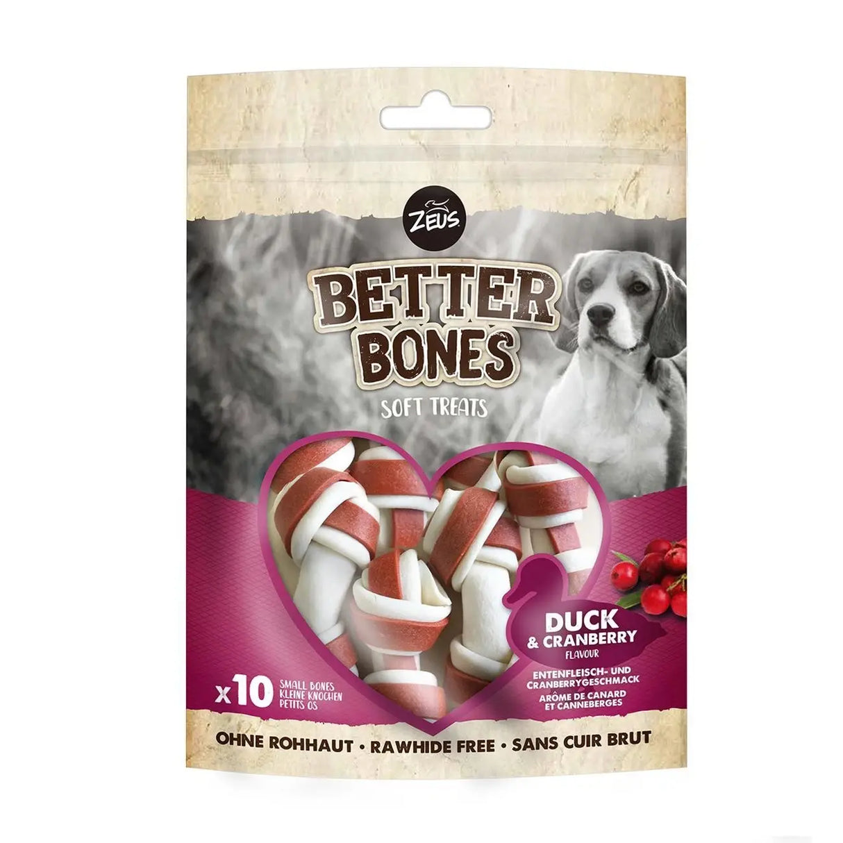 Zeus Better Bones Duck & Cranberry Small Dog Treats Bones 10pk Rolf C. Hagen