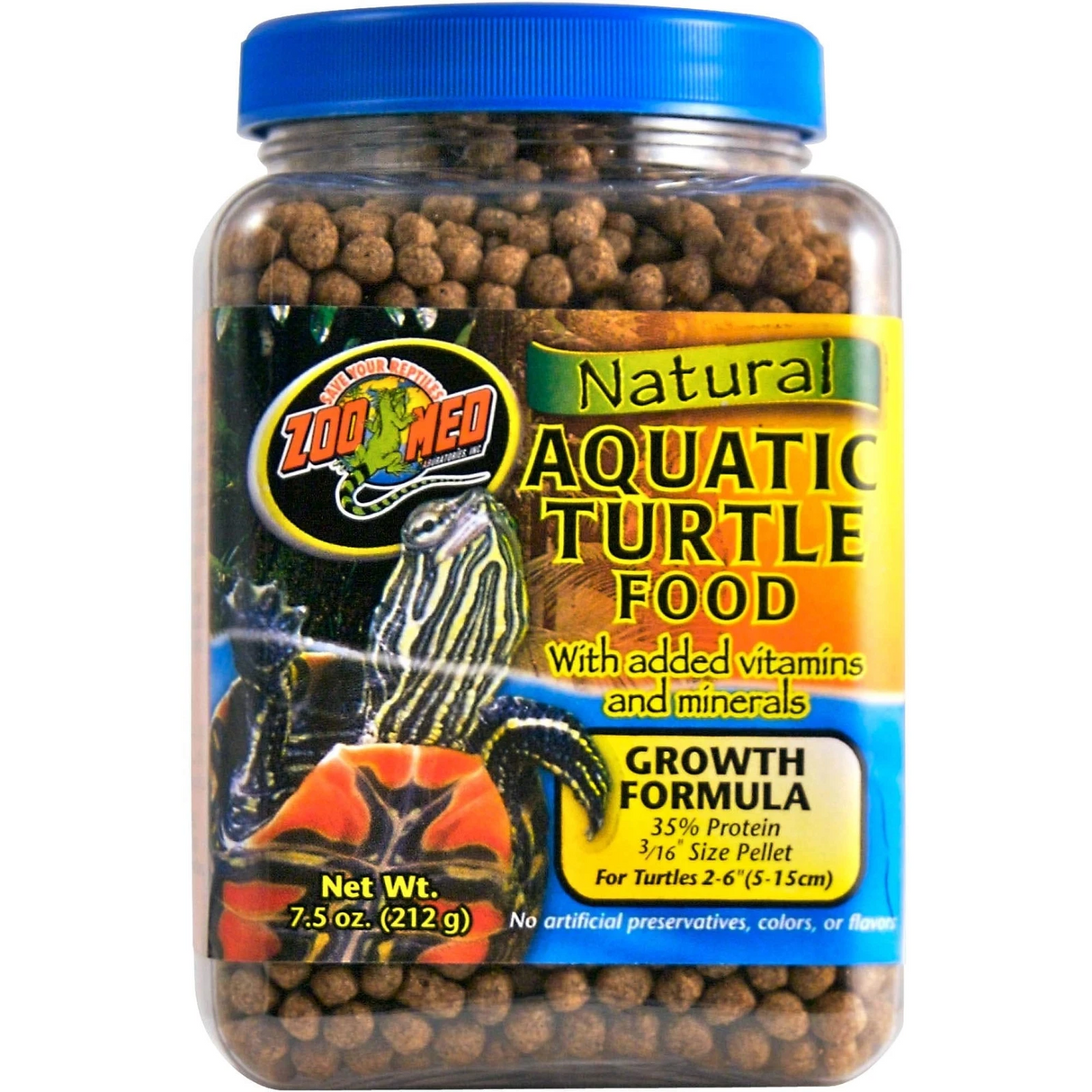 Zoo Med Natural Aquatic Turtle Food Growth Formula 212g Peregrine Livefoods Ltd