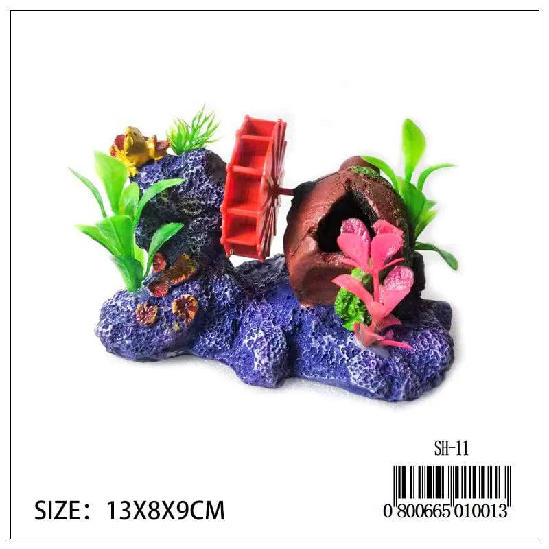 Aquarium D cor Island w/Plants SH-11