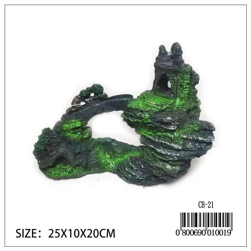 Aquarium D  cor Ruins On Rock CB-21