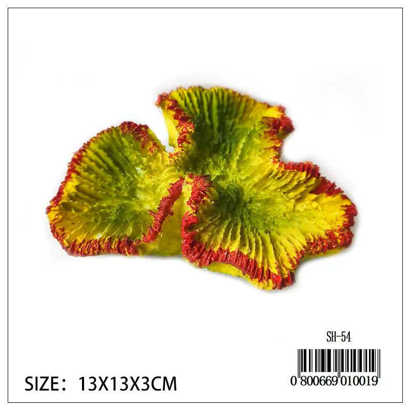 Aquarium D cor Yellow Coral w/red Rim SH-54 Anhui Hefei Hongjia Co Ltd