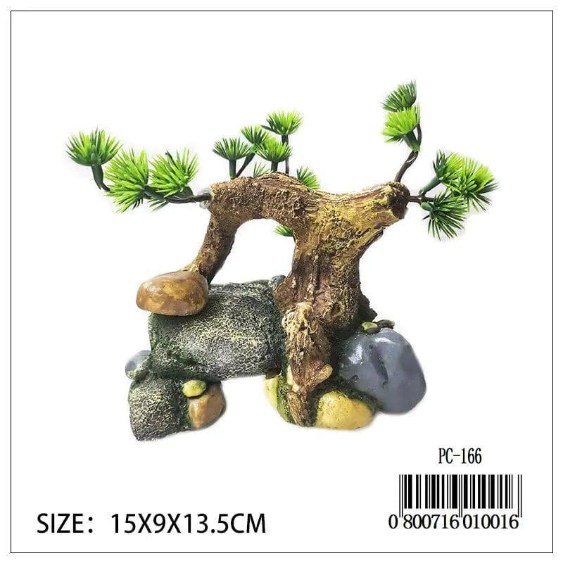 Pine Tree On Rocks Aquarium Ornament Anhui Hefei Hongjia Co Ltd