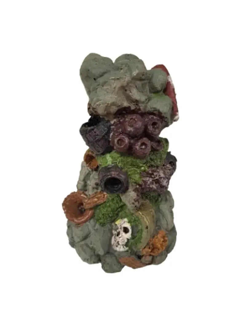 Skull and Barrels On Rock Aquarium Ornament Anhui Hefei Hongjia Co Ltd