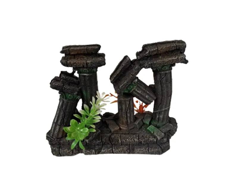 Temple Ruins with Plants Aquarium Ornament Assorted Colours Anhui Hefei Hongjia Co Ltd