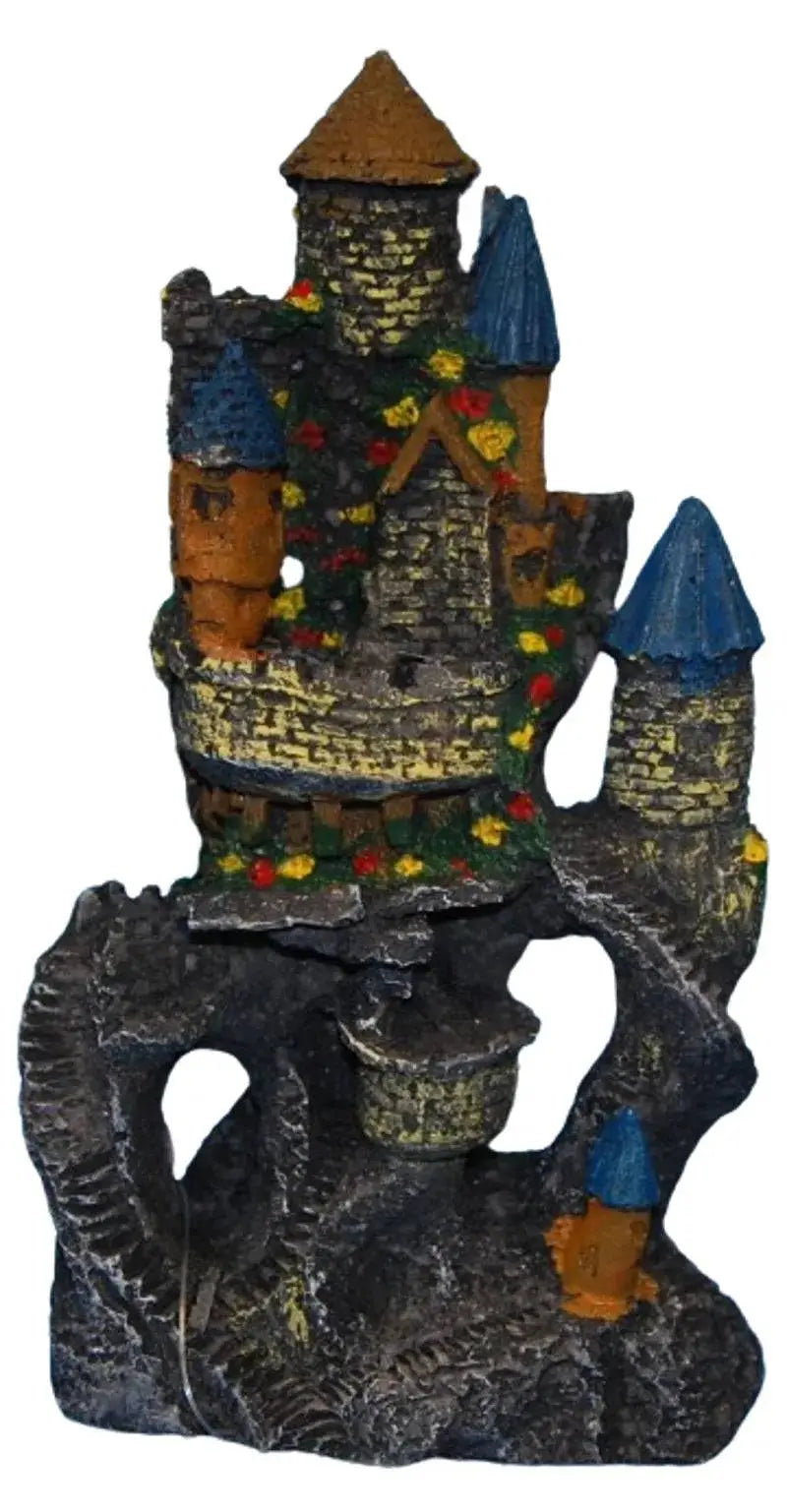 Tower On Rocks Aquarium Resin Ornament 20cm Anhui Hefei Hongjia Co Ltd