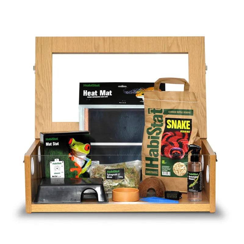 Curated visual reference: Fresh Look at Habistat Hatchling Snake Starter Kit Oak Complete Setup