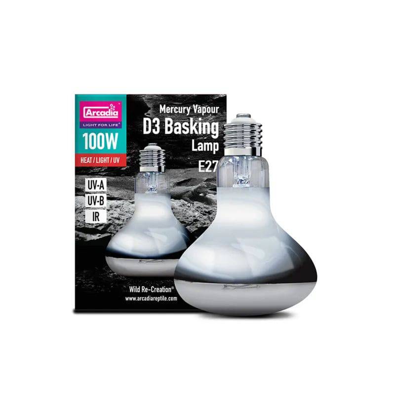 Arcadia Mercury Vapour D3 UV Basking Lamp 100W Arcadia/Monkfield Nutrition