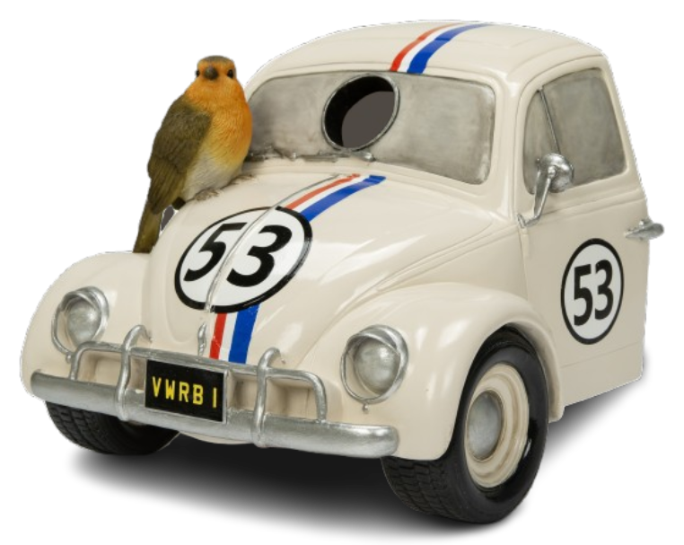 Classic Beetle Robin Birdhouse Ornament by Vivid Arts Vivid Arts
