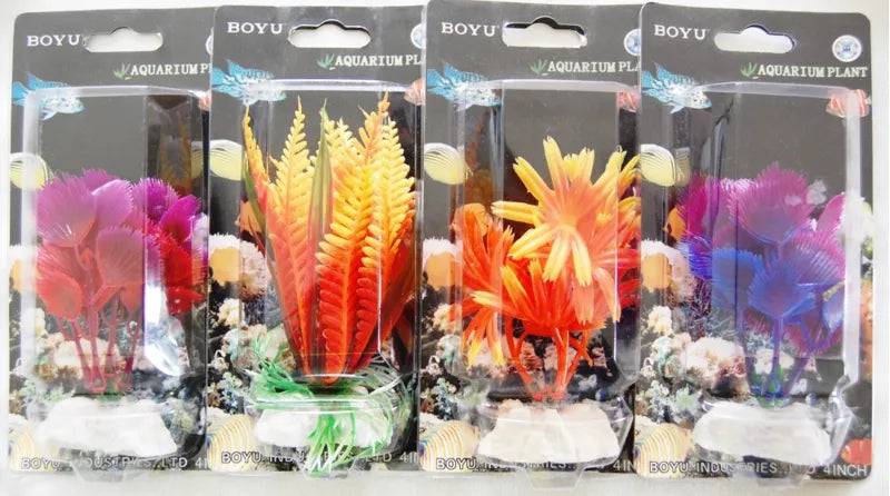 4 Inch Plastic Plant Aquarium Decoration