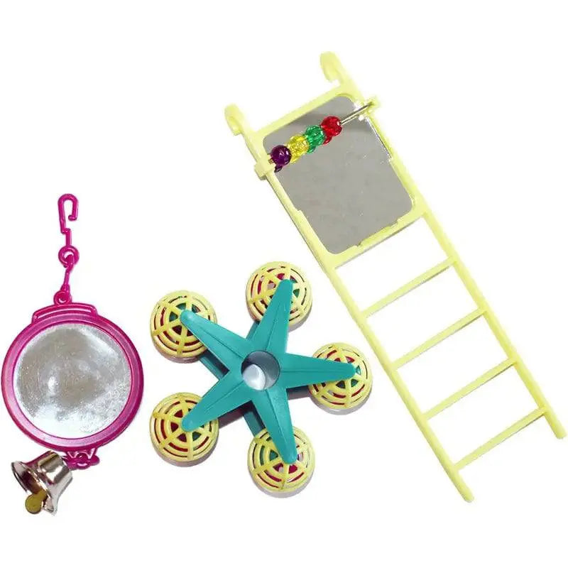 Bird Toy Multipack – Mirror, Ladder & Carousel – Fun Set Happy Pet Products Limited