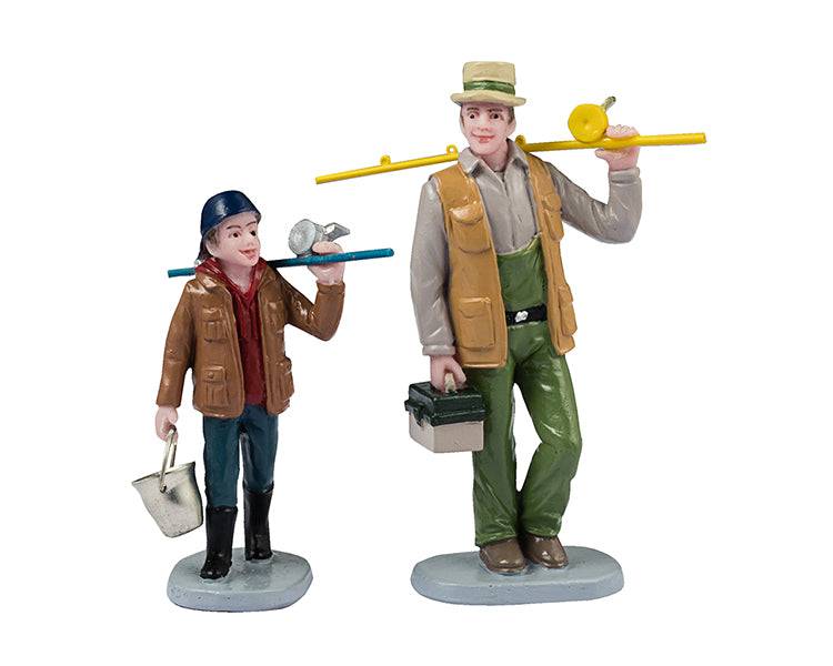 Fishin' Time Set of 2 Lemax Christmas Village Figurine Lemax Christmas Village