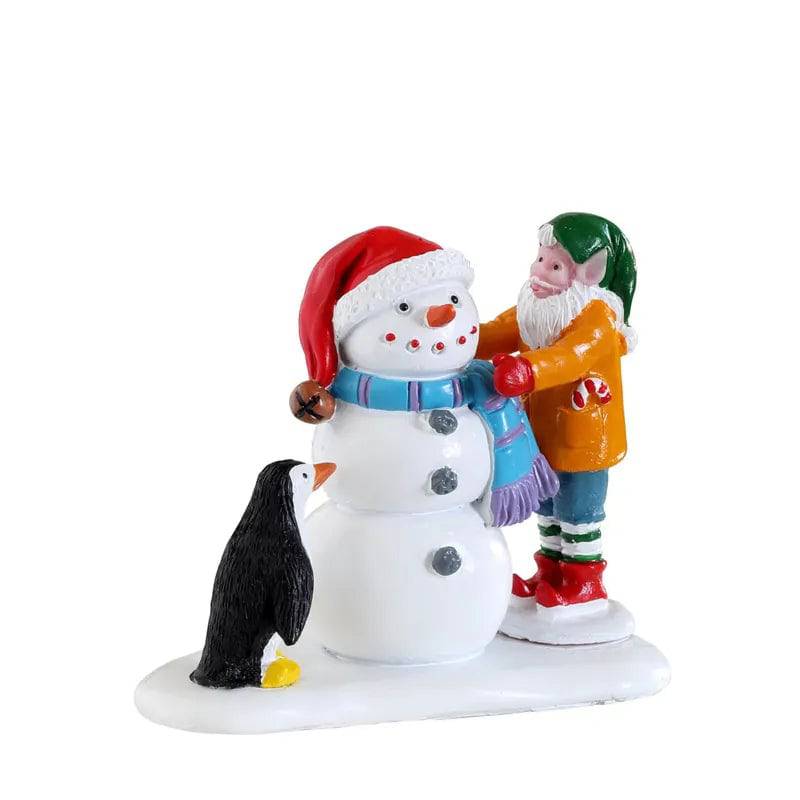 Building A Snowman Lemax Christmas Village Figurine