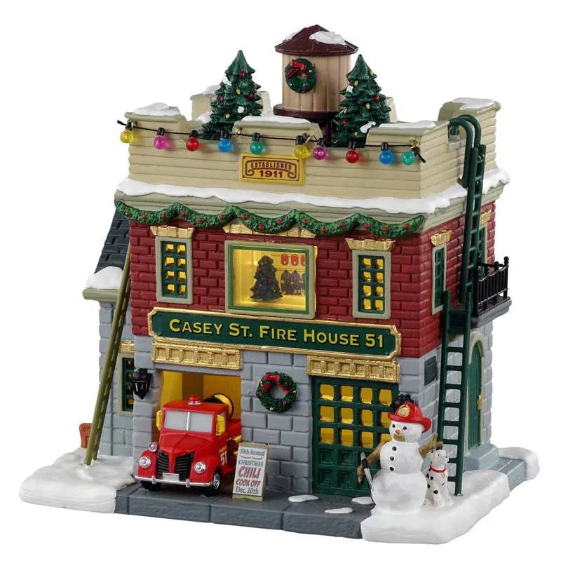 Casey St. Firehouse 51 Lemax Christmas Village Lighted Building