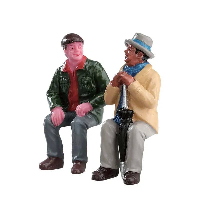 Chatting With Old Friends Set Of 2 Lemax Christmas Village Figurine Lemax