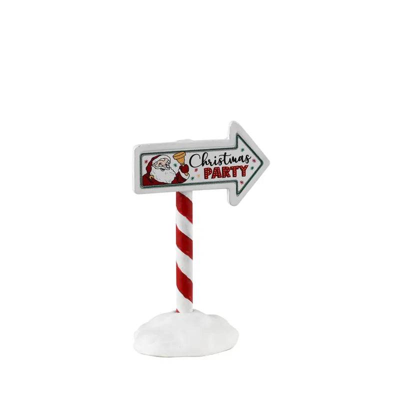 Christmas Party Sign Lemax Christmas Village Figurine
