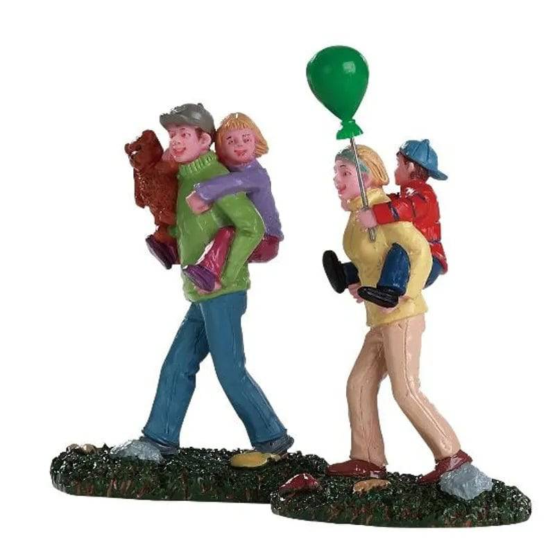 Coming Home From The Fair Set of 2 Lemax Christmas Village Figurine Lemax