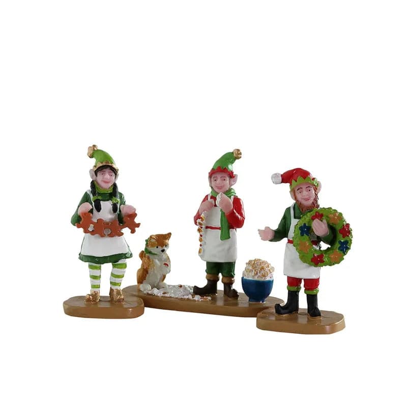 Crafty Elves Set Of 3 Lemax Christmas Village Figurine Lemax Christmas Village