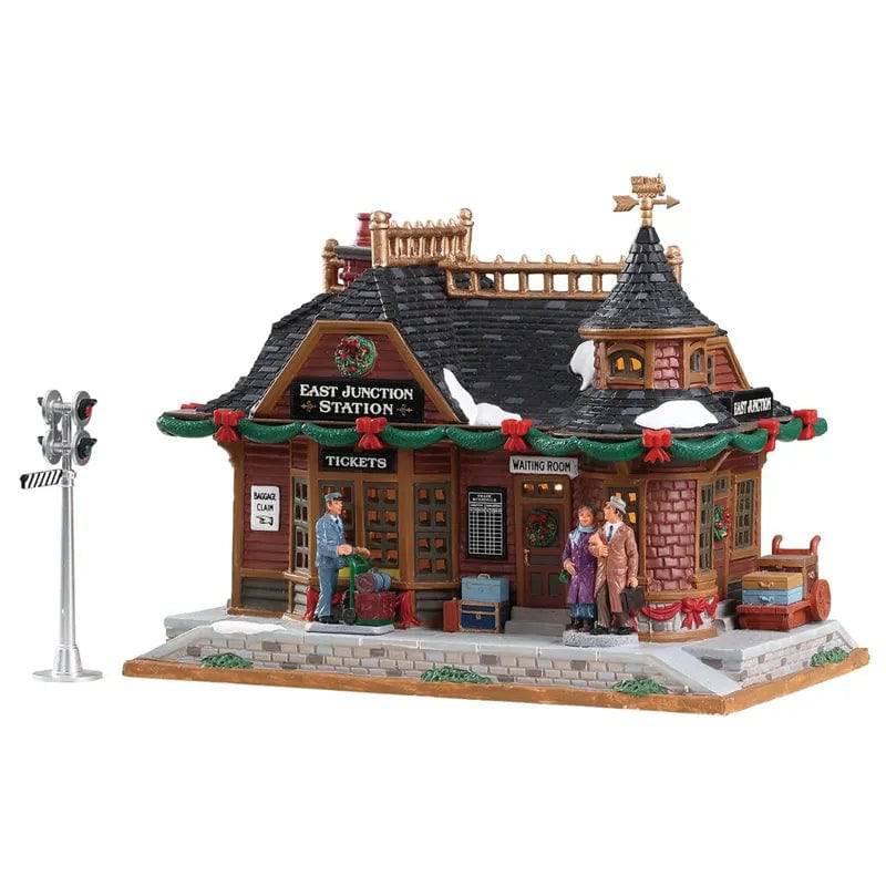 East Junction Station Lemax Christmas Village Illuminated Building